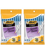 Pack of (2) New Bic - Ball Pens - Cristal Medium Blue 10.00 ct - £9.41 GBP