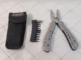 Sheffield 2CR Multi Tool 6&quot; w/ Pouch and Bit Set Stainless Steel Pocket ... - £15.15 GBP