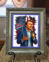 Charlie Kirk Art Poster 8x10 &quot;FIGHT FOR FREEDOM OF SPEECH&quot; Jaye&#39;s Master... - $546.55 MXN