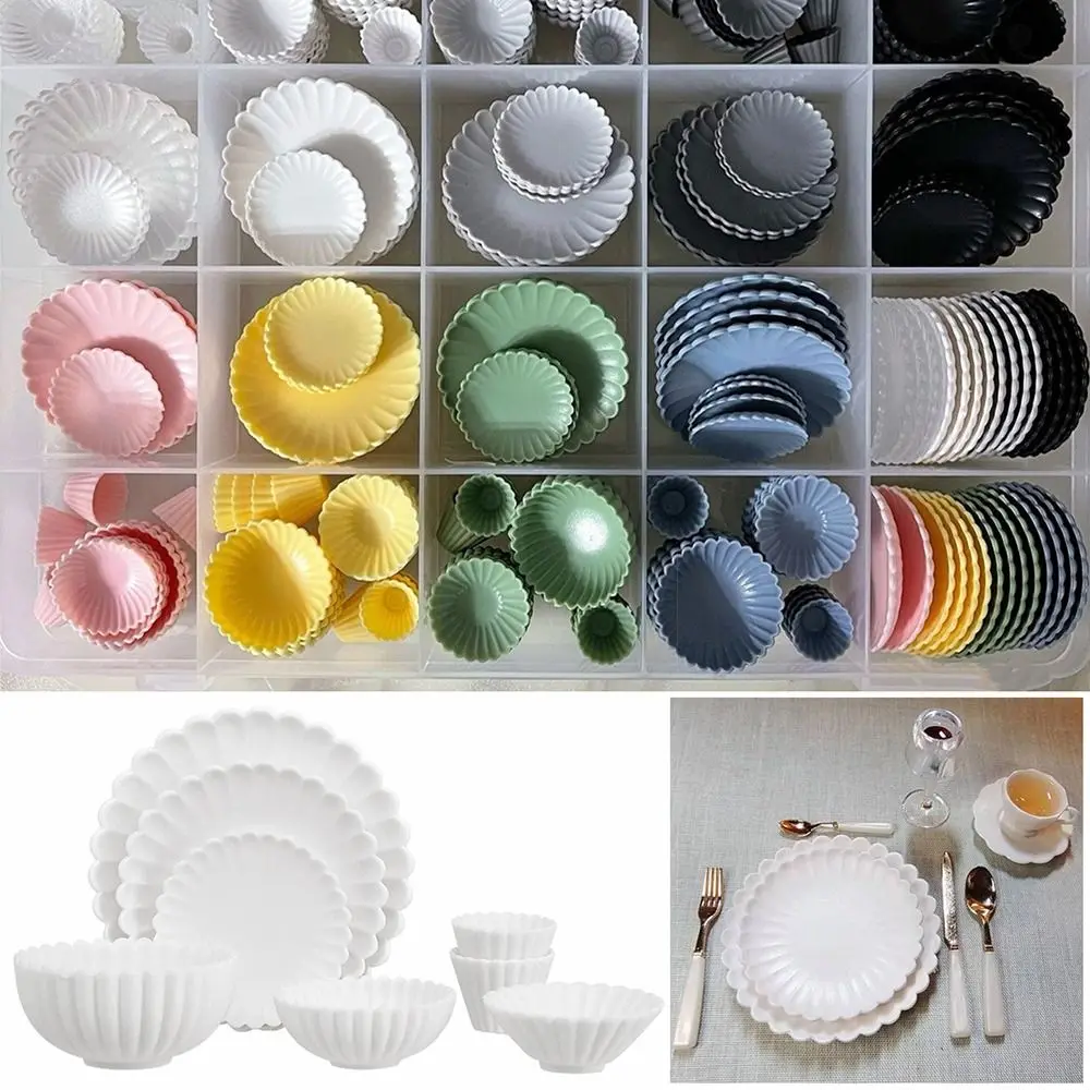 8PCS/SET 1:6 Dollhouse Tableware Miniature Food Utensil Bowl Dish Plate Kitchen - £9.82 GBP+