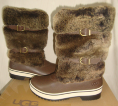 UGG Australia LILYAN Brown  Waterproof Leather Sheepskin Boots Size US 6... - £94.66 GBP