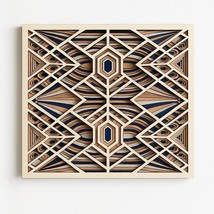 Modern Mandala Wood Wall Decor – Layered Art Deco-Inspired Design - $60.00