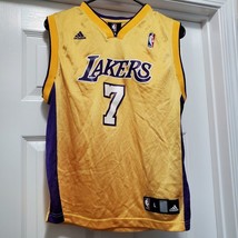 Adidas Los Angeles Lakers # 7 Odom Basketball Jersey Yellow Youth Boys L 14/16 - £29.78 GBP