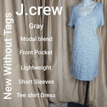 New Without Tags J.crew Gray Modal Blend Front Upper Pocket Short Sleeve... - £14.14 GBP