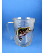 Tervis Largemouth Bass Fish Double Wall Clear Mug Oversized Square Handl... - £7.49 GBP