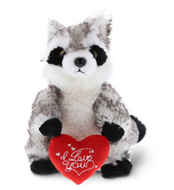 I Love You Plush Raccoon  Cute Stuffed Animal With Heart  9 Inches - £24.84 GBP