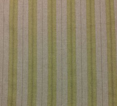 Designer Stripe Natural Cotton Furniture Cushion Fabric By The Yard 54"W - $8.79
