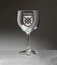 Harrington Irish Coat of Arms Red Wine Glasses - Set of 4 (Sand Etched) - £54.47 GBP