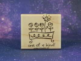 ONE of a KIND! With Flowers, Wood Mounted Rubber Stamp, Stampin&#39; Up!  - £4.54 GBP