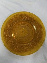 9” Tiara Exclusive Indiana Glass Daisy Amber Plate Vintage - £9.49 GBP