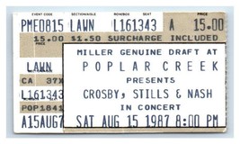 Crosby Stills Nash Csn Ticket Stumpf August 15 1987 Chicago Illinois - £35.72 GBP