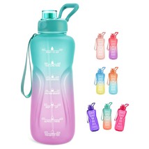64oz Water Bottle with Straw and Dual Handle, Leakproof Tritan BPA Free ... - £17.59 GBP