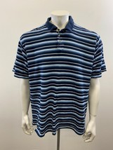 Columbia XCO Men&#39;s Blue Striped Polo Shirt Size XXL Short Sleeve Cotton - £7.81 GBP