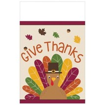 Gobble Gobble Plastic Tablecover 54 x 102 Turkey Thanksgiving - £6.87 GBP