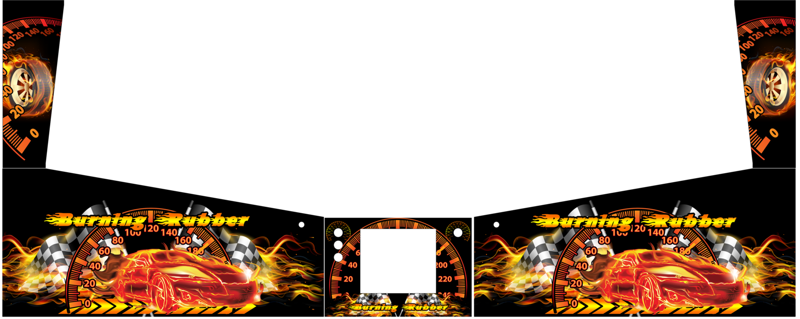 BURNING RUBBER Pinball Decal Pinball Cabinet Graphic Art  Vinyl Stick - $125.58+