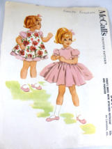 Mccalls Vtg 1960 Pattern 5388 Dress w full skirt &amp; puff sleeves + Apron Sz 6 - £10.27 GBP