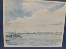 George C Thomas Watercolor Art Marsh Harbour Seascape Nautical - £315.31 GBP