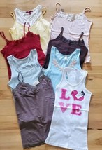 Lot Of 8 Layering Cami &amp; Tank Tops Sizes M/L EUC/NEW Old Navy Aeropostale Cotton - £19.46 GBP