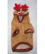 Wag-a-tude Tan Velour Reindeer Dog Hoodie Size XS - €6,71 EUR