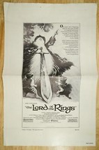 Vintage Movie Pressbook Advertising JRR Tolkein The Lord Of The Rings Ba... - $19.79