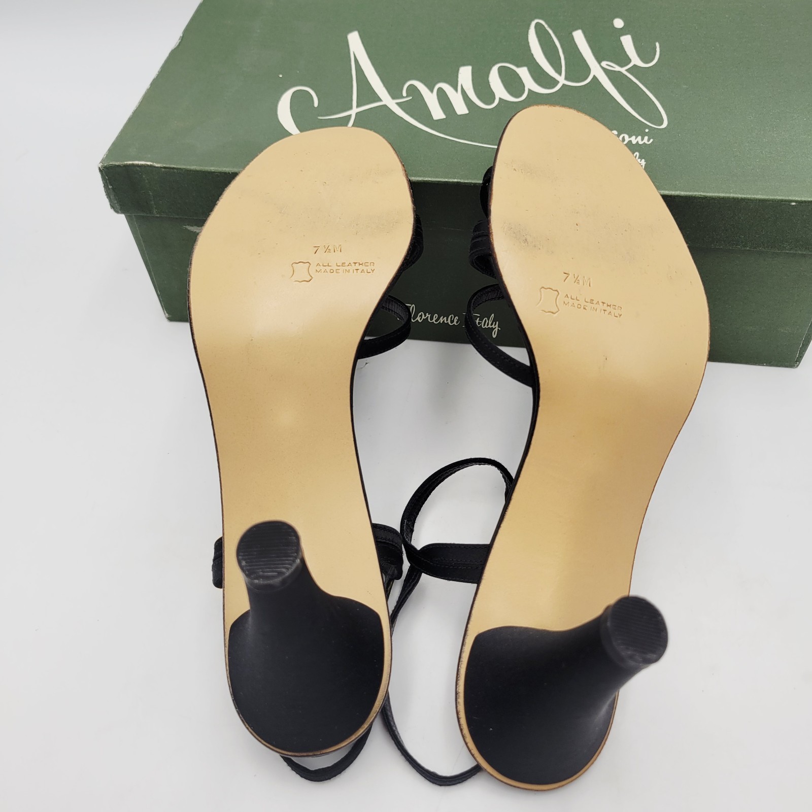 Amalfi by Rangoni Size 7.5 M Black Sandals Heels Womens Shoes Italy Vintage  Item image 8