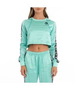NWT Kappa x Juicy Couture Eres Satin Cropped Logo Hoodie Mint Green XS - $75.22 CAD