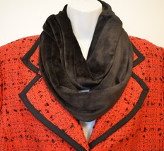 J Jill Pure Jill Infinity Scarf Black Velour One Size Subtle Sheen NEW G... - $35.10