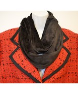 J Jill Pure Jill Infinity Scarf Black Velour One Size Subtle Sheen NEW G... - $35.10