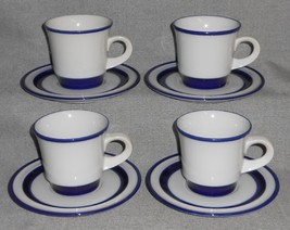 Set (4) Noritake Primastone FJORD PATTERN Cups/Saucers MADE IN JAPAN  - $29.69