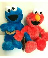 New Set of 2 Large 14.5&quot; Sesame Street Cookie Monster &amp; Elmo Plush Toys ... - €24,96 EUR