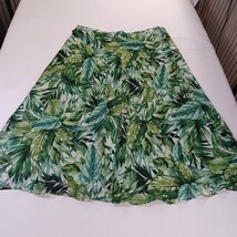 Roz & Ali Women's Green Floral Leaf A-Line Pull-On Skirt Size 1X image 10