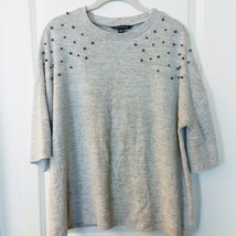 Women&#39;s Zac &amp; Rachel Light Grey Bead Shirt Size Medium - $10.19