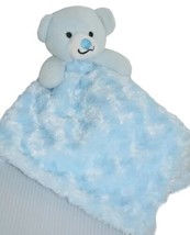 Little Beginnings Baby Blue Plush Teddy Bear Lovey Security Blanket Swirl Sherpa - £12.34 GBP