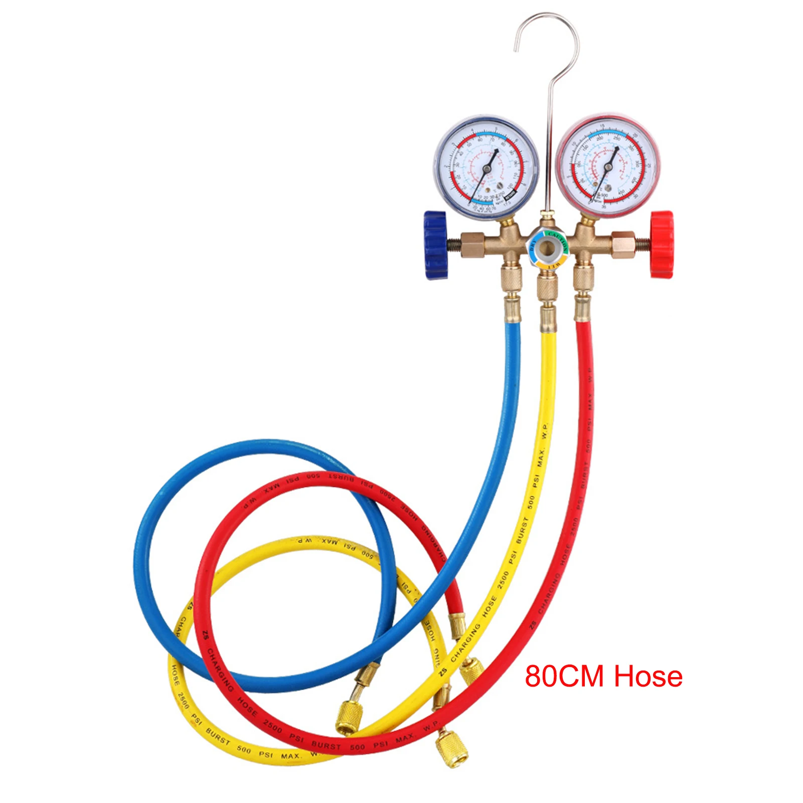 Refrigerant Manifold Gauge Air Condition Refrigeration Set Charging Hose... - $376.21