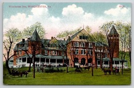 Winchester VA Winchester Inn With Horse Drawn Wagons Virginia Postcard F32 - $6.95