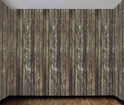 20-ft Wood Wall Room Roll Backdrop Cabin Horror Movie Halloween Prop Decoration - £18.76 GBP