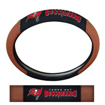 Tampa Bay Buccaneers Steering Wheel Cover Premium Pigskin Style - Special Order - $1,154.99 MXN