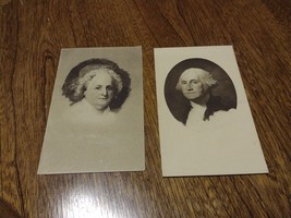 2 Postcards Vtg Patriotic Portrait Of George &amp; Martha Washington Gilbert... - £7.56 GBP