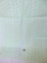 Embroidered Leaf Sheer Organza Fabric Light Green Sheer Bridal 42&quot; wide BTY - £11.99 GBP
