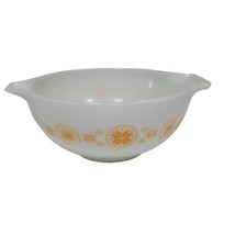 Vtg Pyrex 2.5 Quart Cinderella Mixing Bowl Yellow Starburst Mid-Century Kitchen - £17.28 GBP