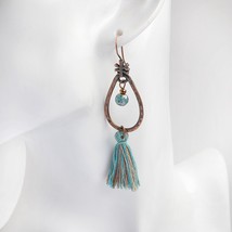 Drop Earrings Metal Ancient Water Bohemian Woolen tassel Resin Beads Dangle earr - £6.59 GBP
