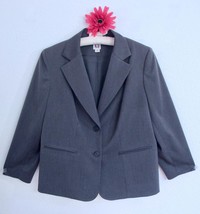 Anne Klein Classic Gray Blazer Jacket 14W Single Breasted Business Attire Work - £31.97 GBP