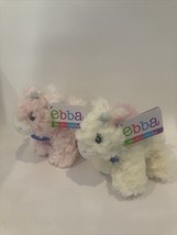 Ebba Aurora Set Of 2 Pink & White Unicorn Plush 5" Polka Dot Feet Rattle Baby - $14.95