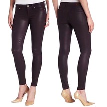 PAIGE Verdugo Luxe-Coated Skinny Ankle Jeans Womens 27 Black Cherry Pants Luxury - £88.02 GBP