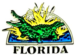 Florida with Gator 5 Color Fridge Magnet - $6.99