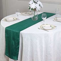 Hunter Green 12&quot;&quot; X 108&quot;&quot; Metallic Accordion Crinkled Taffeta Table Runner Party - £6.74 GBP