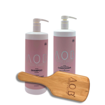 AOB VOLUME Shampoo & Conditioner Liter DUO w Free Brush image 2