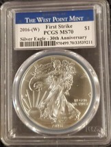 2016-(W) American Silver Eagle- PCGS- MS70- First Strike- 30th Anniversary- WP - £108.35 GBP
