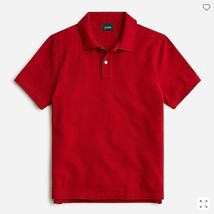 New J Crew Men Red Polo Shirt Size XL Short Sleeve Pique Cotton Button P... - £31.92 GBP