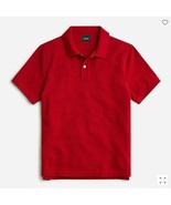 New J Crew Men Red Polo Shirt Size XL Short Sleeve Pique Cotton Button P... - £32.14 GBP